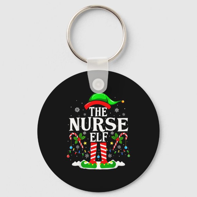 Chaveiro The Nurse Elf Christmas Nursing Funny Rn Christmas (Frente)