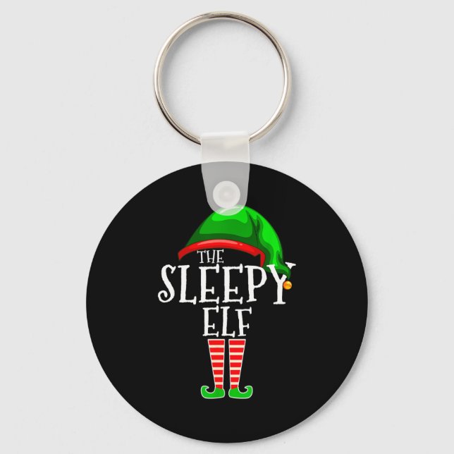 Chaveiro The Sleepy Elf Group Matching Family Christmas Gif (Frente)