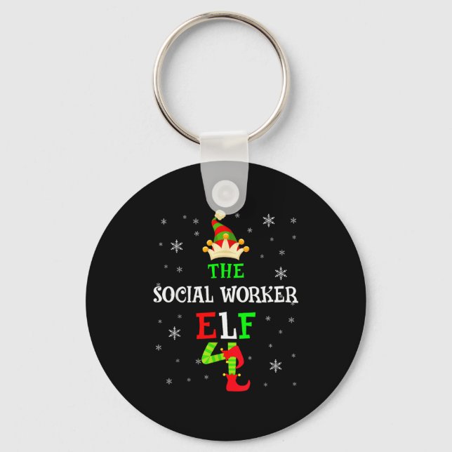 Chaveiro The Social Worker Elf Christmas Elf Matching Famil (Frente)