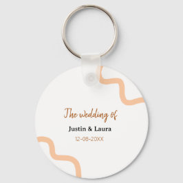 Chaveiro The wedding of add bride groom name date peach