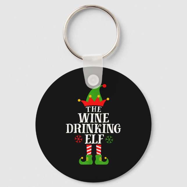 Chaveiro The Wine Drinking Elf Funny Matching Family Christ (Frente)