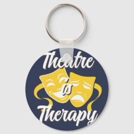 Chaveiro Theatre is Therapy Comedy Tragedy Masks Keychain