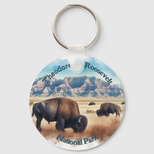 Chaveiro Theodore Roosevelt Parque Nacional Bison Souvenir (Frente)