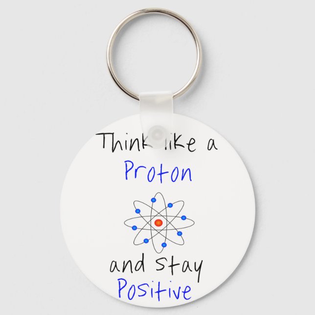 Chaveiro Think like a proton and stay positive (Frente)
