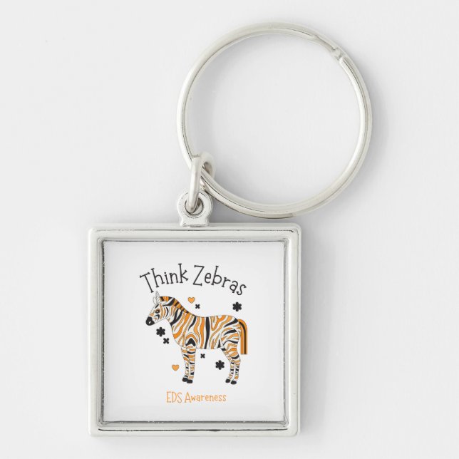 Chaveiro "Think Zebras" Ehlers Danlos Syndrome Button (Frente)