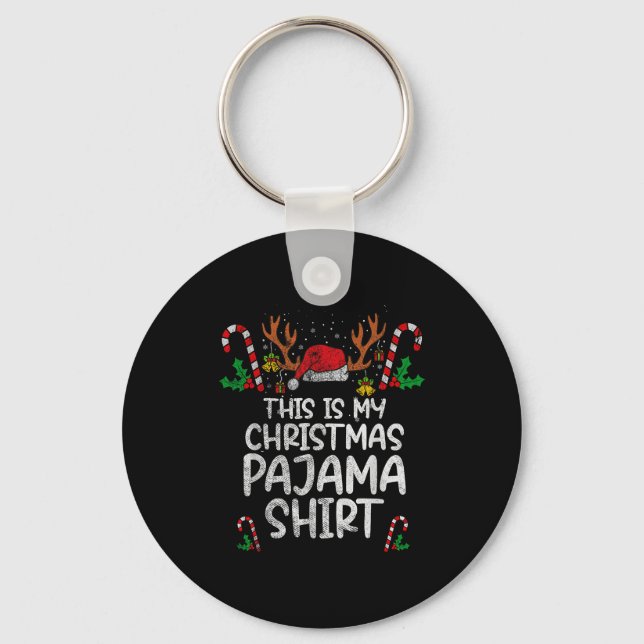 Chaveiro This Is My Christmas Pajama Funny Xmas Pjs Men Wom (Frente)