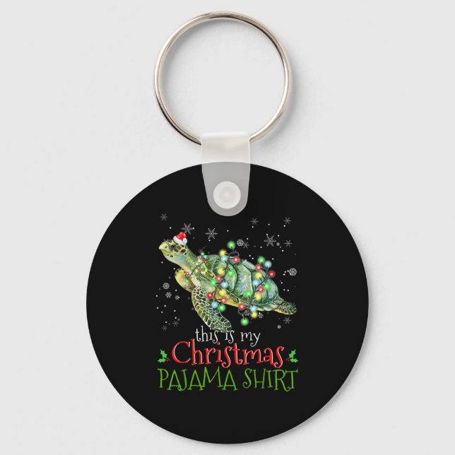 Chaveiro This Is My Christmas Pajama Shirt Sea Turtle Chris (Frente)