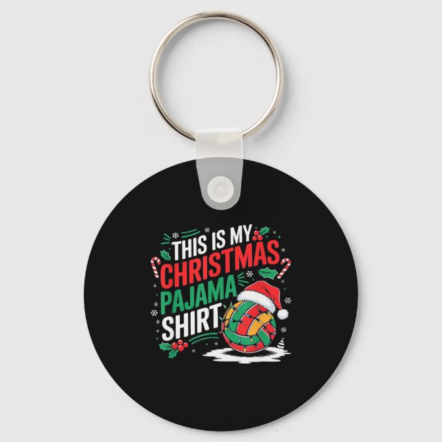 Chaveiro This Is My Christmas Pajama Volleyball Srt Xmas  (Frente)