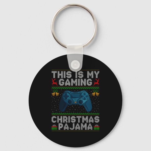 Chaveiro This Is My Gaming Christmas Pajamas Ugly Xmas Swea (Frente)