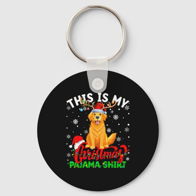 Chaveiro This Is My Golden Retriever Ugly Christmas Pajama  (Frente)