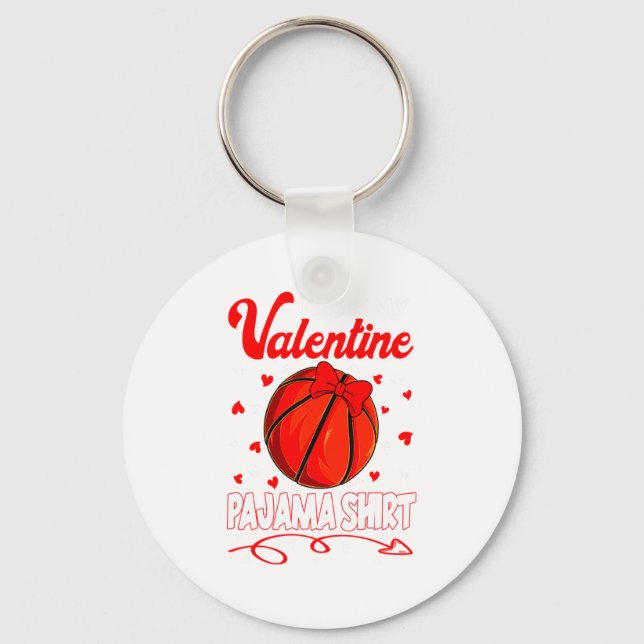 Chaveiro This Is My Valentines Basketball Pajama For Kids B (Frente)