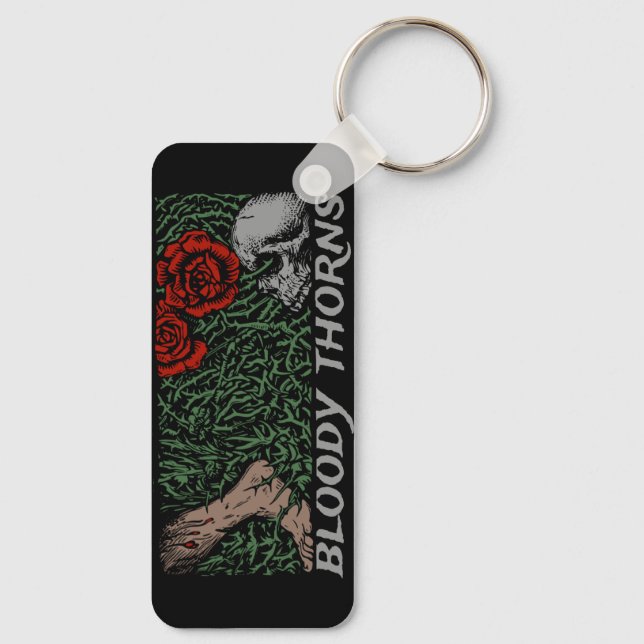 Chaveiro Thorns Rosas do crânio pés corados medieval (Verso)