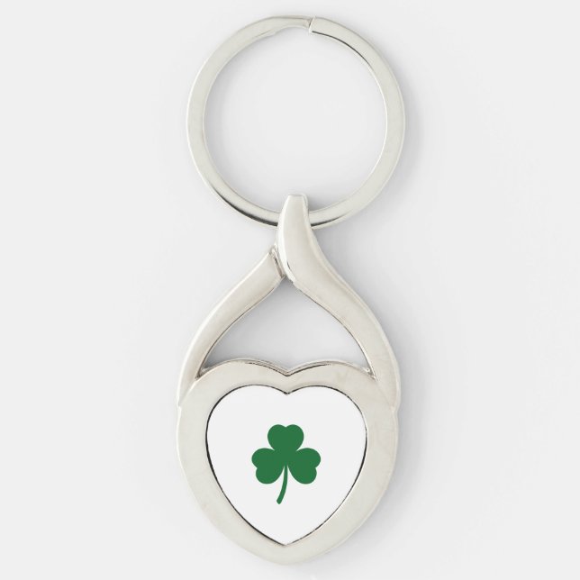 Chaveiro Three Leaf Clover Keychain in Forest GreenMetalArt (Frente)