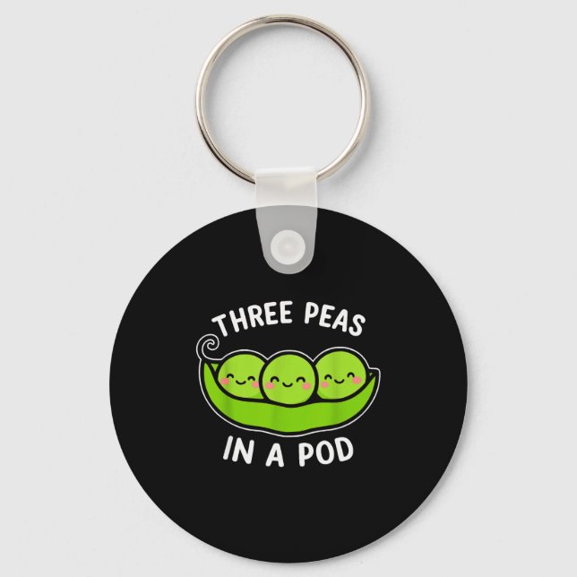 Chaveiro Three Peas In A D Cute Kawaii Funny  (Frente)