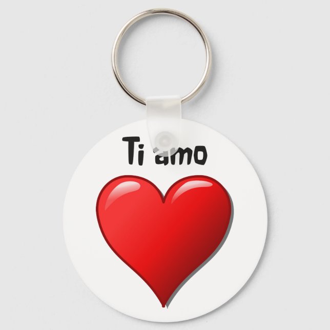Chaveiro Ti amo - Eu te amo em italiano (Frente)