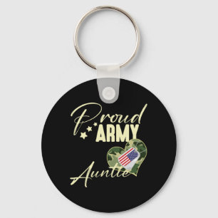 Chaveiro Tia do Exército Orgulhosamente Camuflada Placa de