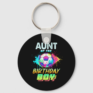 Chaveiro Tia do menino de aniversário Bola de futebol Color