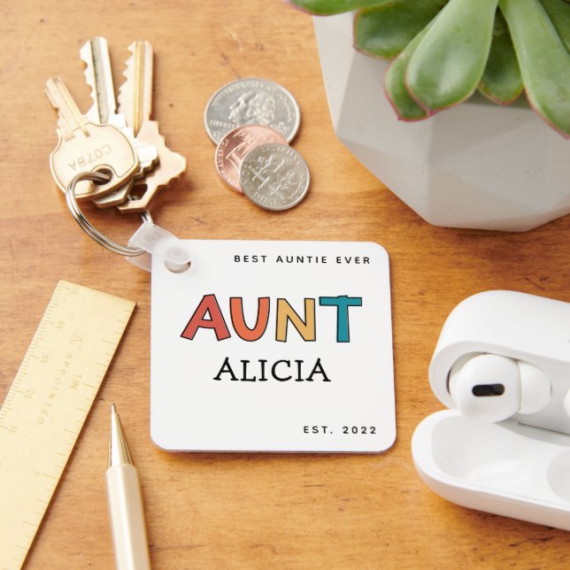 Chaveiro Tia Personalizada com Presente Melhor Tia Sempre B (Mesa)