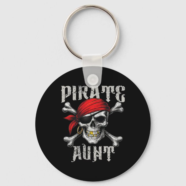 Chaveiro Tia Pirata Jolly Roger Flag E Skull Crossbones (Frente)