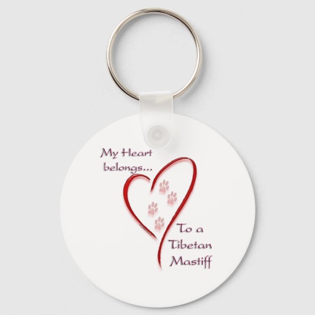 Chaveiro Tibetan Mastiff Hearts Pertence (Frente)