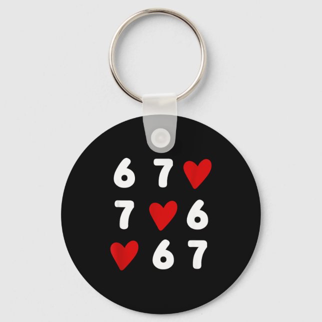 Chaveiro Tic Tac Toe Funny Valentines Day 67 Meme Six Seven (Frente)