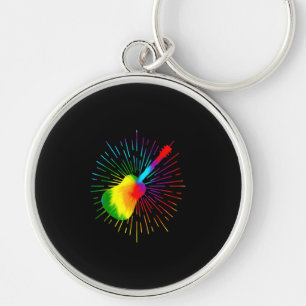 Chaveiro Tie Dye Guitar Music Design Colorida Guitarrista