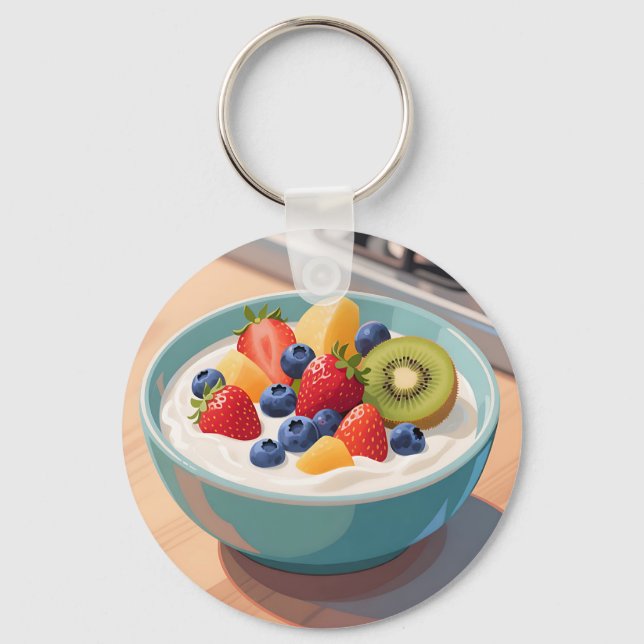 Chaveiro Tigela de Iogurte com Frutas Frescas (Frente)