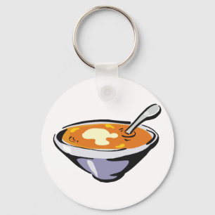 Chaveiro Tigela de Sopa de Tomate com Colher