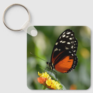 Chaveiro Tiger Borboleta Longwing em flor
