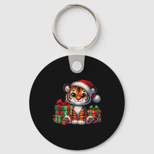 Chaveiro Tiger Xmas Lighting Santa Hat Tiger Natal