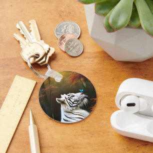 Chaveiro Tigre Branco Aqueles Momentos Adoráveis, Keyring