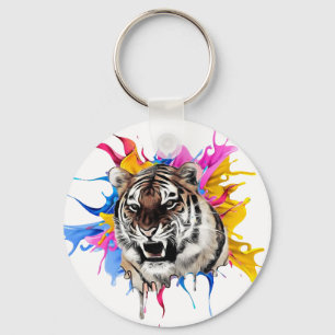 Chaveiro Tigre com barra colorida