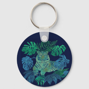 Chaveiro Tigre da selva azul