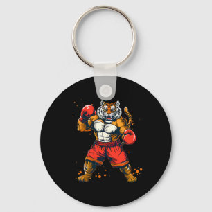 Chaveiro Tigre de Boxe Com Luvas de Boxe Kickboxing Engraça