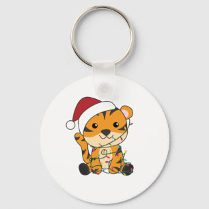 Chaveiro Tigre de Natal - Neve de inverno - Tigre
