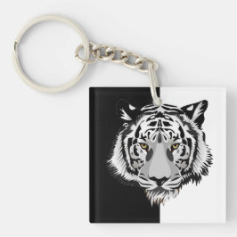 Chaveiro Tigre em preto e branco