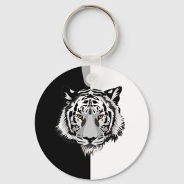 Chaveiro Tigre em preto e branco