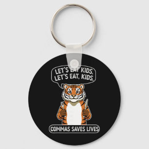 Chaveiro Tigre Engraçado Vamos Comer Crianças Vírgulas Salv