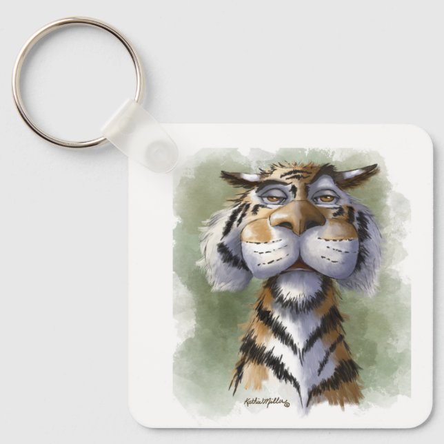 Chaveiro Tigre Irritado Cartoon (Frente)