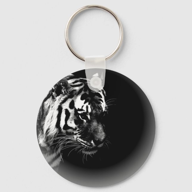 Chaveiro Tigre preto e branco (Frente)