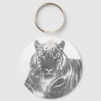 Chaveiro Tigre Preto e Branco