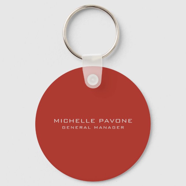 Chaveiro Tijolo Elegante Vermelho e Cinza Simples Plano Pro (Frente)