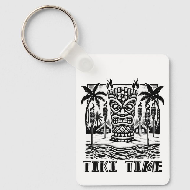 Chaveiro Tiki Time - Vibes da Ilha do Havaí (Frente)