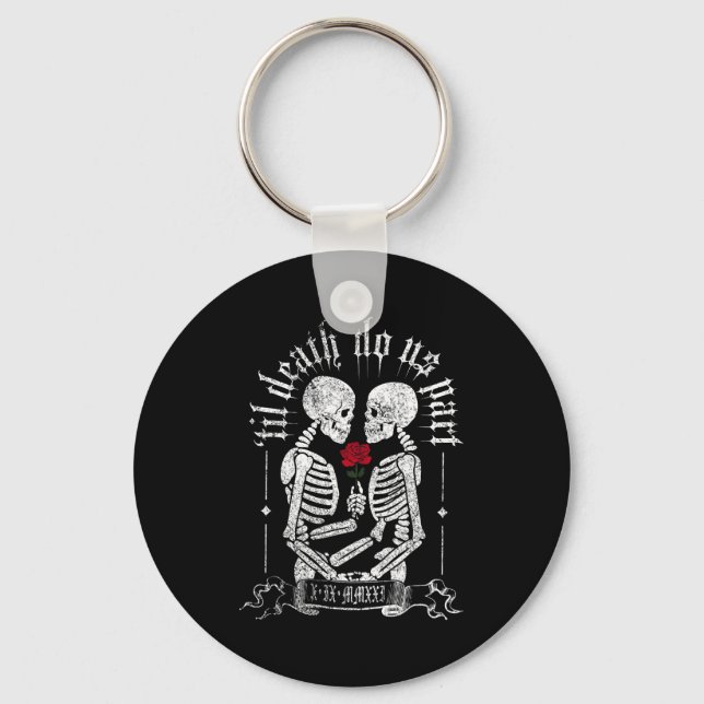 Chaveiro Til Death Do Us Part Couple Skeleton Halloween Men (Frente)