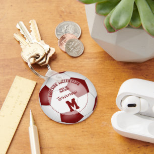 Chaveiro time de futebol branco maroon presentes infantis e