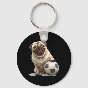 Chaveiro Time de Futebol de Cachorro Pug Filhote Esporte Eq