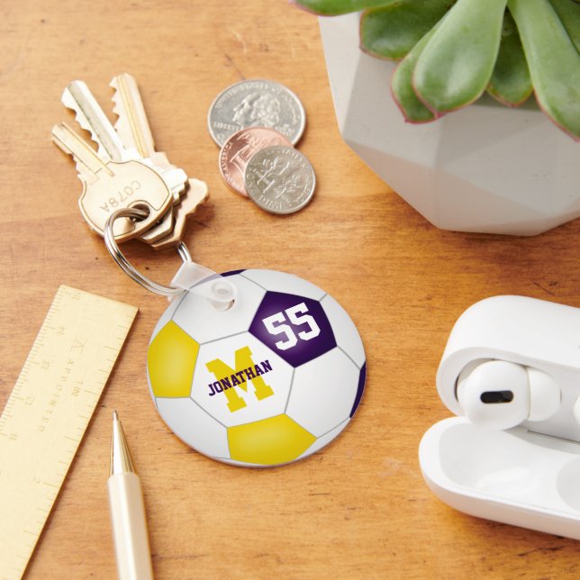 Chaveiro time de ouro roxo colorido futebol masculino (Mesa)