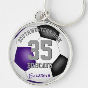 Chaveiro time preto roxo colorido meninas nome futebol