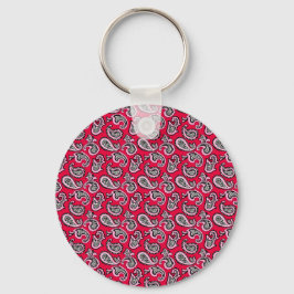 Chaveiro Timeless Paisley on Red Background