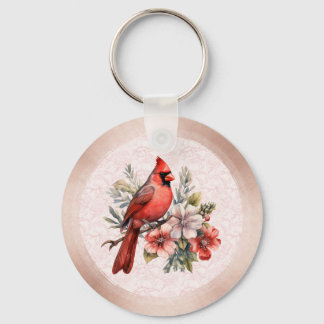 Chaveiro Tinta Rosa Cor Cardinal Redondo